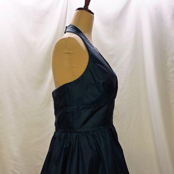 Mori Lee Iridescent Teal Halter Ballgown | Prom Perfection | Size 4 - Picture 10 of 16